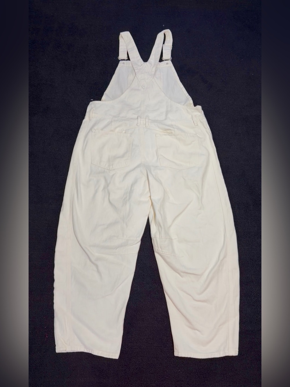Chouyatou~Cream Women's Barrel -Leg Overalls - Casual Jeans XL - Picture 4 of 4
